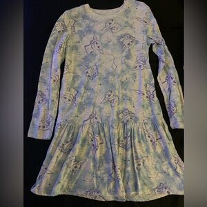 Star Wars Kids Dress with Grogu Print - Blue and Gray